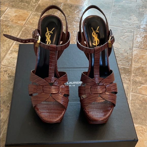 YSL Tribute crocodile effect sandal - Picture 3 of 7